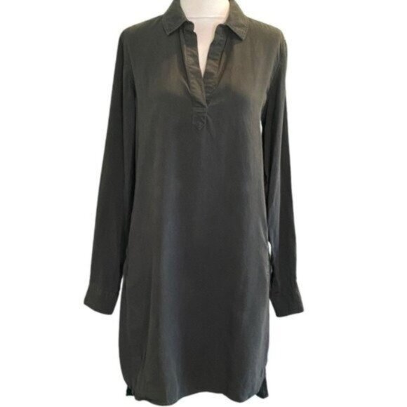 cloth & stone Dresses & Skirts - Cloth & Stone Roll Tab Long Sleeve Spread Collar Anchor Gray Shirt Dress Sz XS
